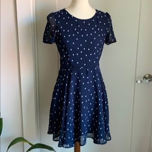 Polka dot dress with sheer back